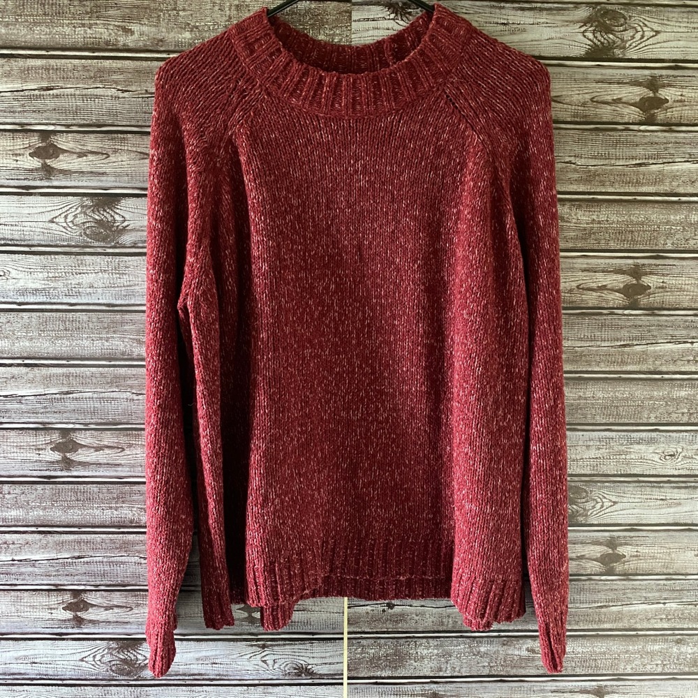 Eddie Bauer Women's Lounge Around Sweater Size 2XL Ruby Red Pullover NWT